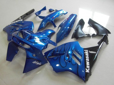 1994-1997 Kawasaki ZX9R Motorcycle Fairing - Blue Black Flame