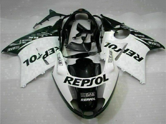 1996-2007 Honda CBR1100XX Blackbird Motorcycle Fairings - White Glossy Black Repsol