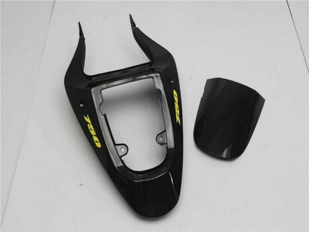 2001-2003 Suzuki GSXR 600/750 Motorcycle Fairings - Glossy Black Yellow Flame