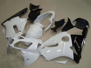 2002-2006 Kawasaki ZX12R Motorcycle Fairing - White Glossy Black