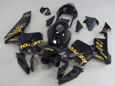 2003-2004 Honda CBR600RR Motorcycle Fairings - Glossy Black Gold Repsol