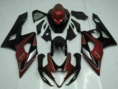 2005-2006 Suzuki GSXR 1000 Motorcycle Fairings - Red Silver Glossy Black