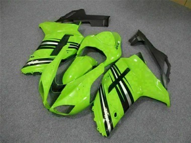 2007-2008 Kawasaki ZX6R Motorcycle Fairing Kits - Green Black