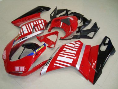 2007-2014 Ducati 848 1098 1198 Motorcycle Fairings - Silver Blue Red Glossy Black