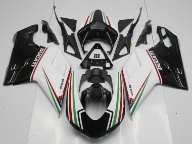 2007-2014 Ducati 848 Motorcycle Fairing Kits - White Red Green Glossy Black