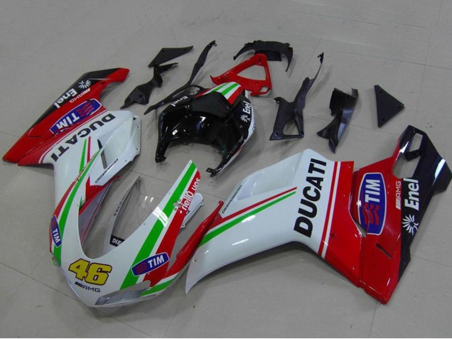 2007-2014 Ducati 848 1098 1198 Motorcycle Fairings - White Red Green Glossy Black Yellow 46