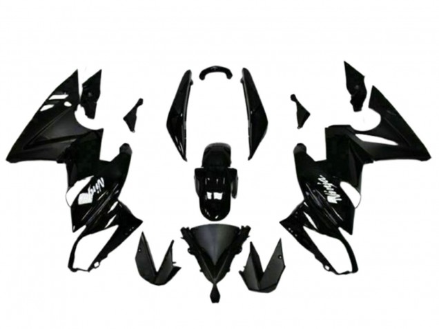 2009-2011 Kawasaki EX650 Motorcycle Fairings - Glossy Black White Decal