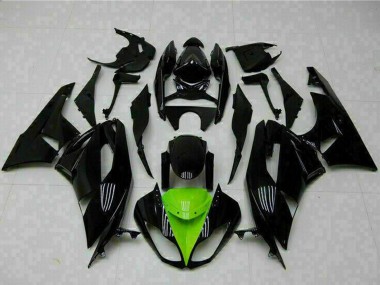2009-2012 Kawasaki ZX6R Motorcycle Fairings - Glossy Black Green