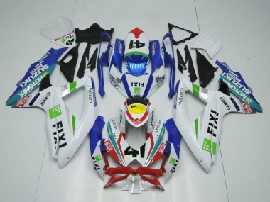 2009-2016 Suzuki GSXR 1000 Motorcycle Fairings - White Blue Red Yellow Green Fixi 41