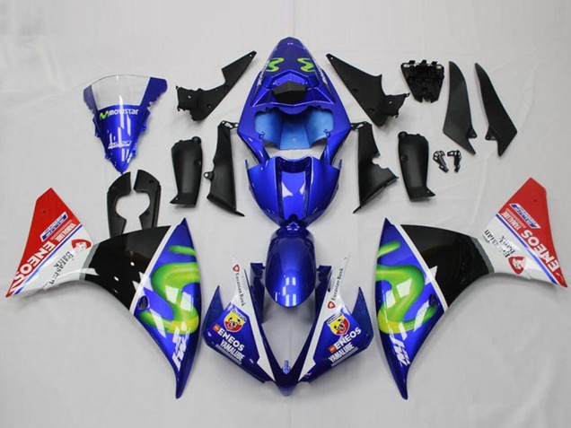 2012-2014 Yamaha YZF R1 Motorcycle Fairings - Blue White Red Glossy Black Green ENEOS Yamalube