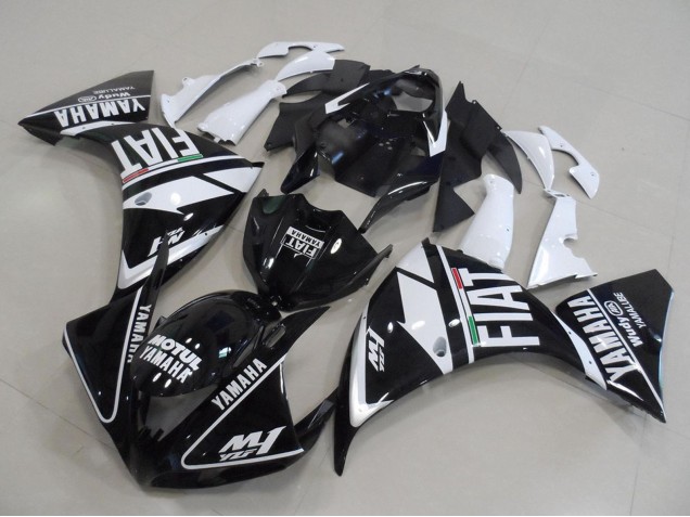 2012-2014 Yamaha YZF R1 Motorcycle Fairings - White Black Fiat