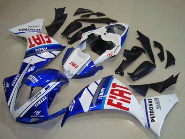 2012-2014 Yamaha YZF R1 Motorcycle Fairings - White Blue Red Fiat
