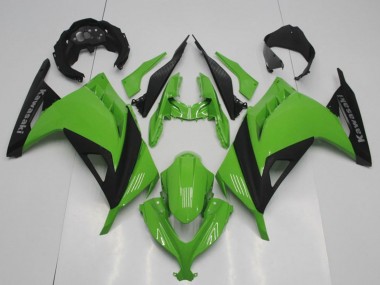 2013-2018 Kawasaki ZX300R Motorcycle Fairings - Green Matte Black OEM Style