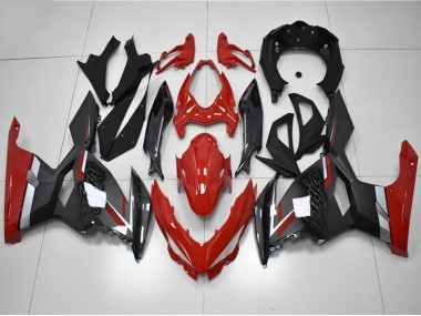 2018-2024 Kawasaki EX400 Motorcycle Fairings - Red Grey Black