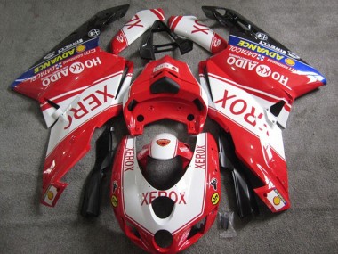 2005-2006 Ducati 749 Motorcycle Fairings - White Red Blue Glossy Black Xerox