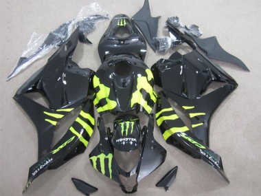 2009-2012 Honda CBR600RR Motorcycle Fairings - Glossy Black Yellow Monster
