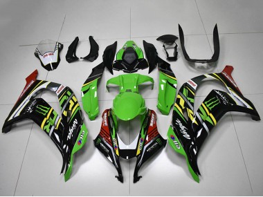 2016-2020 Kawasaki ZX10R Motorcycle Fairings - Green Yellow Red White Black Monster