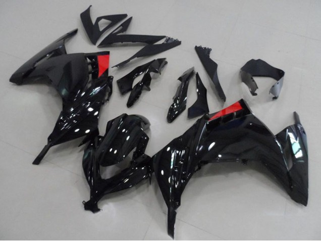 2013-2018 Kawasaki ZX300R Motorcycle Fairings - Glossy Black Red