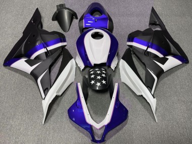 2009-2012 Honda CBR600RR Motorcycle Fairings - Dark Blue Matte Black Star