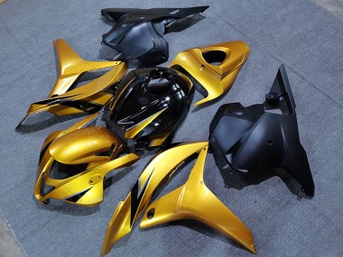 2009-2012 Honda CBR600RR Motorcycle Fairings - Gold Glossy Black Matte Black OEM Style