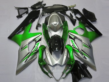 2005-2006 Suzuki GSXR 1000 Motorcycle Fairings - Green Silver Black