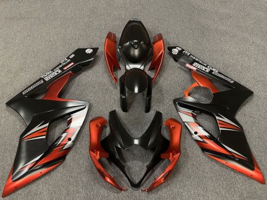 2005-2006 Suzuki GSXR 1000 Motorcycle Fairings - Matte Black Orange
