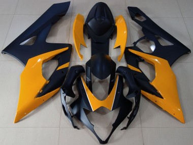 2005-2006 Suzuki GSXR 1000 Motorcycle Fairings - Matte Black Light Orange