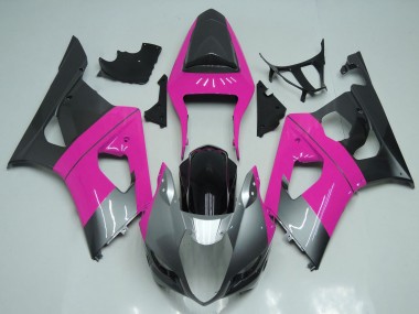 2003-2004 Suzuki GSXR 1000 Motorcycle Fairings - Pink Silver Black
