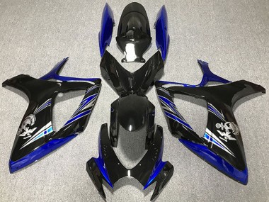 2006-2007 Suzuki GSXR 600 / GSXR 750 Motorcycle Fairing - Blue Glossy Black