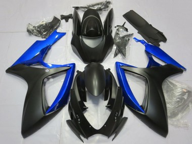 2006-2007 Suzuki GSXR 600 / GSXR 750 Motorcycle Fairing - Blue Matte Black