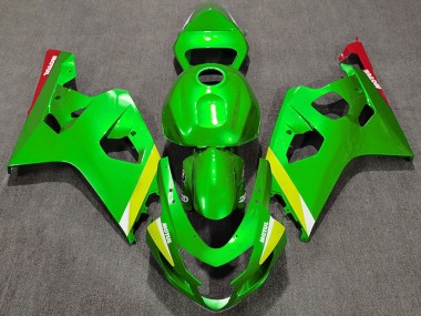 2004-2005 Suzuki GSXR 600 / GSXR 750 Motorcycle Fairings - Green Yellow White
