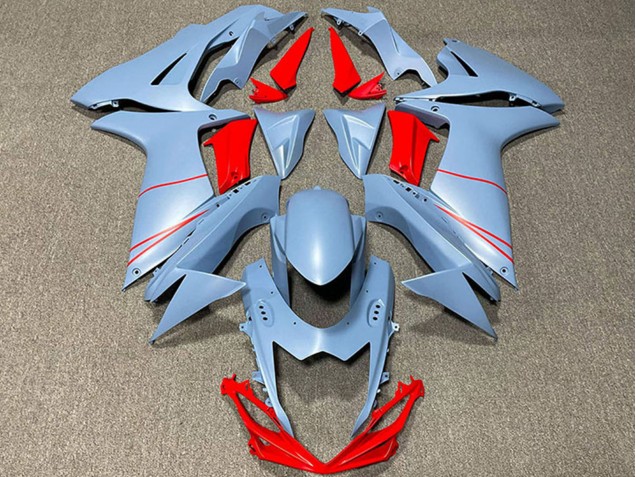 2011-2024 Suzuki GSXR 600 / GSXR 750 Motorcycle Fairings - Matte Sky Blue Red