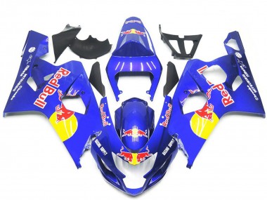 2004-2005 Suzuki GSXR 600 / GSXR 750 Motorcycle Fairings - Blue Yellow Red Bull Style