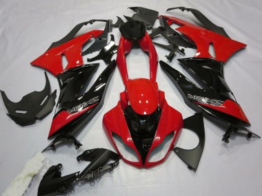 2009-2012 Kawasaki ZX6R Motorcycle Fairings - Red Glossy Black