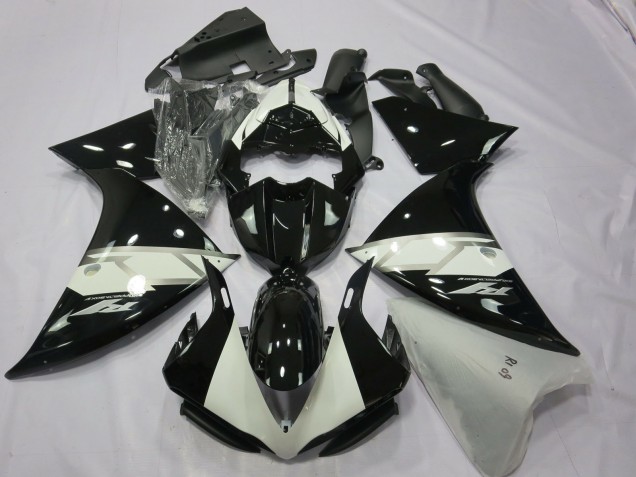 2012-2014 Yamaha R1 Motorcycle Fairings - Glossy Black White Silver