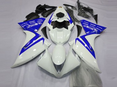 2012-2014 Yamaha R1 Motorcycle Fairings - White Blue