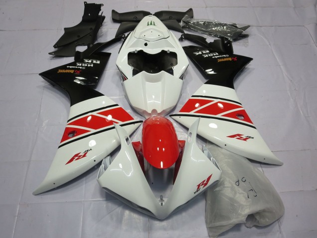 2012-2014 Yamaha R1 Motorcycle Fairings - White Red Black