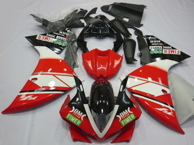 2012-2014 Yamaha R1 Motorcycle Fairings - Red White Black Fimer
