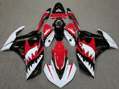 2015-2018 Yamaha R3 Motorcycle Fairings - White Red Black Shark