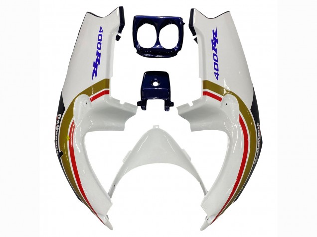 1990-1999 Honda CBR400RR NC29 Motorcycle Fairings - White Gold Red Dark Blue Rothmans
