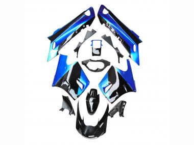 1990-1992 Kawasaki ZZR1100 Motorcycle Fairing - Blue Glossy Black