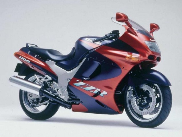 1993-2003 Kawasaki ZZR1100 Motorcycle Fairings - Maroon Red Dark Blue