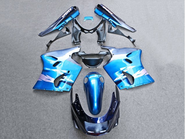 1993-2003 Kawasaki ZZR1100 Motorcycle Fairings - Glossy Blue Grey