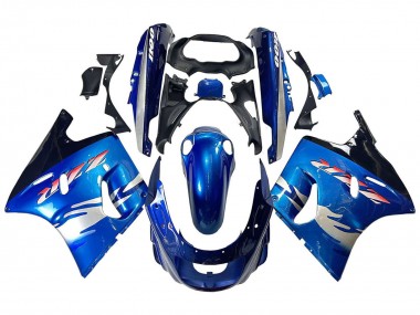 1993-2003 Kawasaki ZZR1100 Motorcycle Fairings - Blue Silver Black