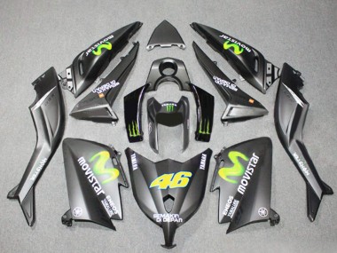 2012-2014 Yamaha TMAX530 Motorcycle Fairings - Matte Grey Yellow Semakin Didepan ENEOS Yamalube MoviStar 46