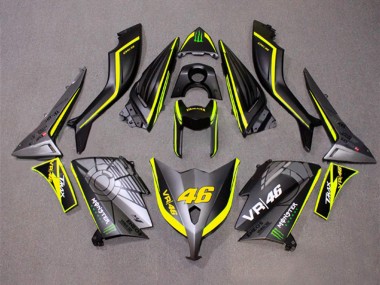 2012-2014 Yamaha TMAX530 Motorcycle Fairings - Matte Grey Yellow Monster 46