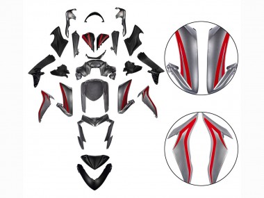 2015-2020 Suzuki GSX-S 1000 Motorcycle Fairings - Red Silver