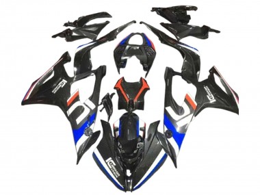 2019-2022 BMW S1000RR Motorcycle Fairings - Black White Blue Carbon Fiber