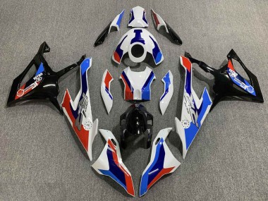 2019-2022 BMW S1000RR Motorcycle Fairing - White Blue Red