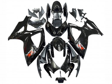 2006-2007 Suzuki GSXR 600 / GSXR 750 Motorcycle Fairings - Glossy Black Silver Red